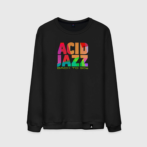 Мужской свитшот Acid jazz colorful / Черный – фото 1