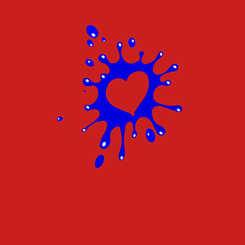 Мужской свитшот Сердце из кляксы / Красный – фото 3