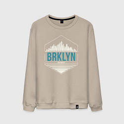 Свитшот хлопковый мужской Brooklyn city, цвет: миндальный