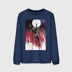 Свитшот хлопковый мужской Евангелион нового поколения робот, цвет: тёмно-синий
