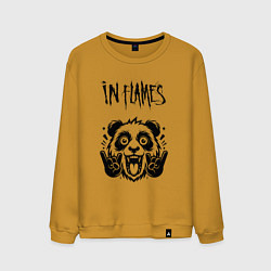 Свитшот хлопковый мужской In Flames - rock panda, цвет: горчичный