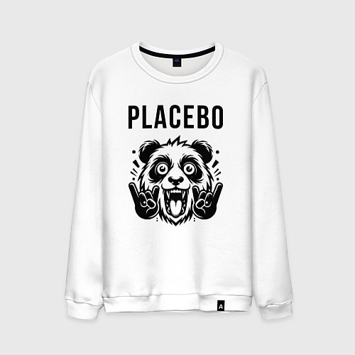 Мужской свитшот Placebo - rock panda / Белый – фото 1