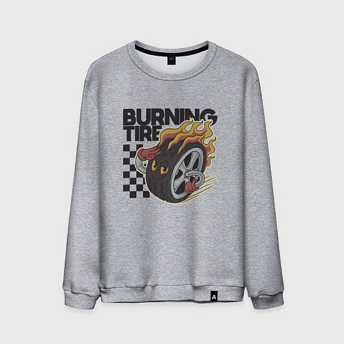 Мужской свитшот Горящая покрышка / Меланж – фото 1