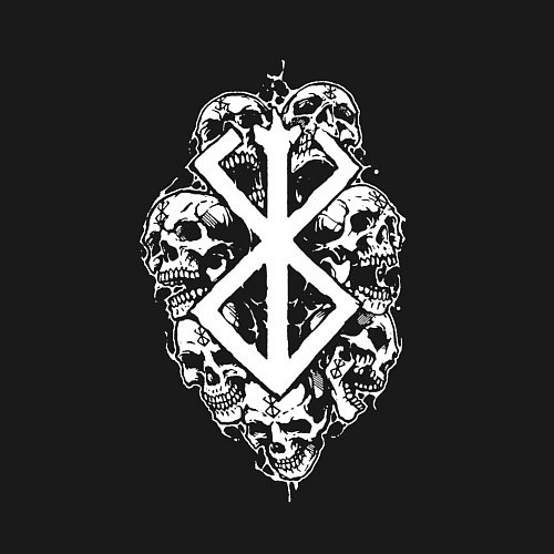 Мужской свитшот Клеймо жертвы с черепами - Берсерк / Черный – фото 3