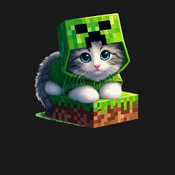 Свитшот хлопковый мужской Kitten creeper collaboration - ai art, цвет: черный — фото 2