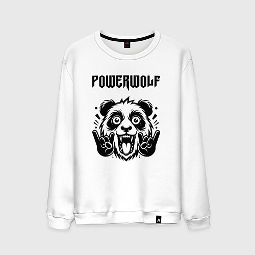 Мужской свитшот Powerwolf - rock panda / Белый – фото 1