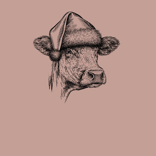 Мужской свитшот Новогодняя Буренка / Пыльно-розовый – фото 3