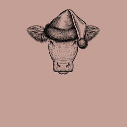 Свитшот хлопковый мужской Буренка новогодняя, цвет: пыльно-розовый — фото 2