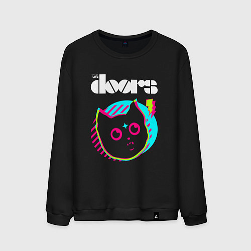 Мужской свитшот The Doors rock star cat / Черный – фото 1