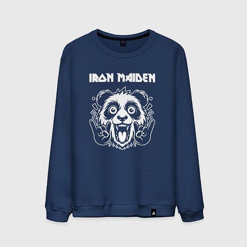 Мужской свитшот Iron Maiden rock panda / Тёмно-синий – фото 1
