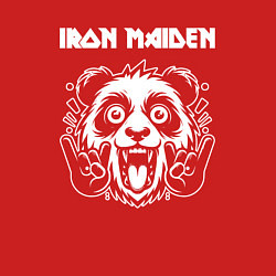 Свитшот хлопковый мужской Iron Maiden rock panda, цвет: красный — фото 2