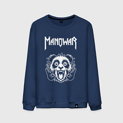 Свитшот хлопковый мужской Manowar rock panda, цвет: тёмно-синий