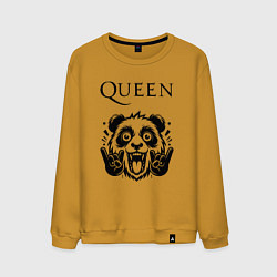 Свитшот хлопковый мужской Queen - rock panda, цвет: горчичный