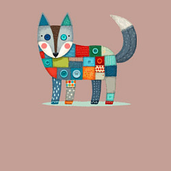 Свитшот хлопковый мужской Funny fox - patchwork ai art, цвет: пыльно-розовый — фото 2