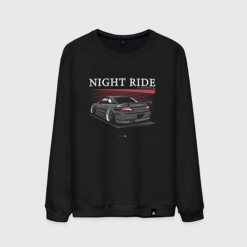 Мужской свитшот Nissan skyline night ride / Черный – фото 1