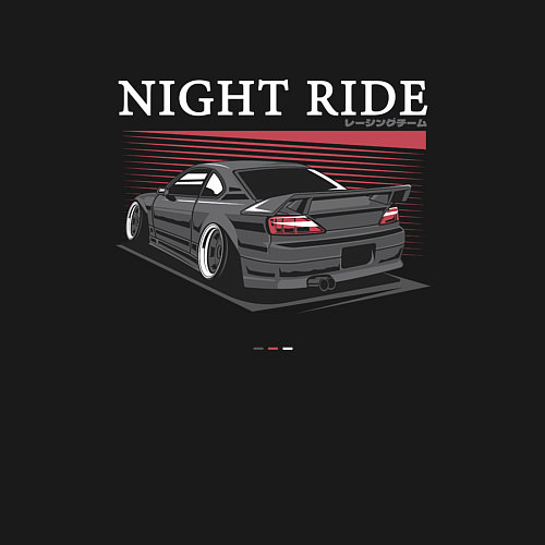 Мужской свитшот Nissan skyline night ride / Черный – фото 3
