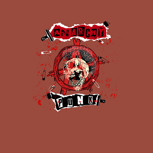 Мужской свитшот Анархия краской / Кирпичный – фото 3