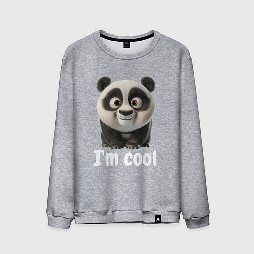 Мужской свитшот Крутая панда cool / Меланж – фото 1