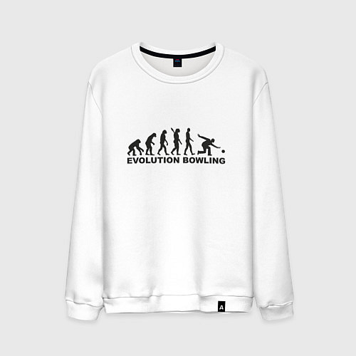 Мужской свитшот Эволюция боулинга / Белый – фото 1