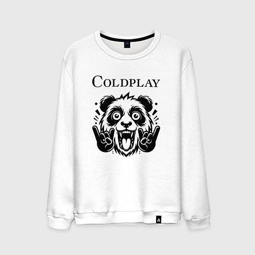 Мужской свитшот Coldplay - rock panda / Белый – фото 1