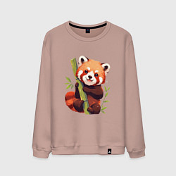 Свитшот хлопковый мужской The Red Panda, цвет: пыльно-розовый