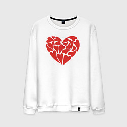 Свитшот хлопковый мужской Hearts of love, цвет: белый