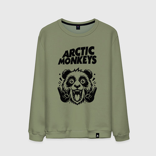Мужской свитшот Arctic Monkeys - rock panda / Авокадо – фото 1