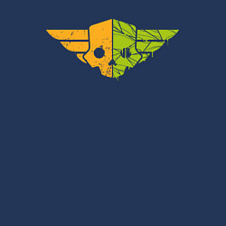 Свитшот хлопковый мужской Helldivers 2: Skull Orange-Green, цвет: тёмно-синий — фото 2