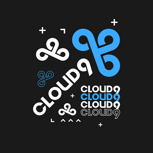 Мужской свитшот Cloud9 - geometry / Черный – фото 3