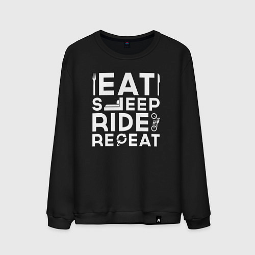 Мужской свитшот Есть спать кататься / Черный – фото 1