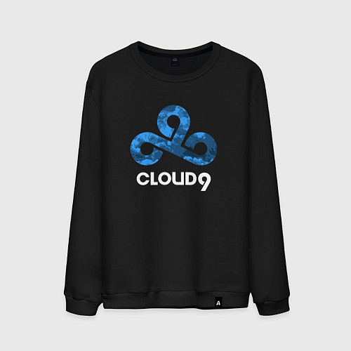 Мужской свитшот Cloud9 - blue cloud logo / Черный – фото 1