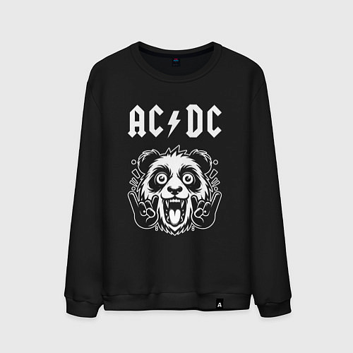 Мужской свитшот AC DC rock panda / Черный – фото 1