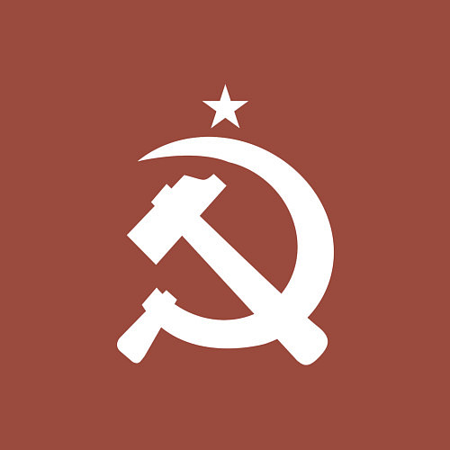 Мужской свитшот Белый серп и молот / Кирпичный – фото 3