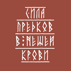 Свитшот хлопковый мужской Сила предков в нашей крови - руны, цвет: кирпичный — фото 2