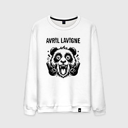 Свитшот хлопковый мужской Avril Lavigne - rock panda, цвет: белый