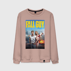 Свитшот хлопковый мужской Ryan Gosling and Emily Blunt the fall guy, цвет: пыльно-розовый