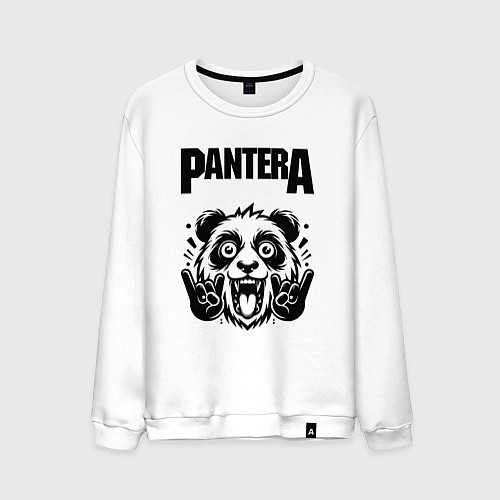 Мужской свитшот Pantera - rock panda / Белый – фото 1