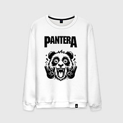 Свитшот хлопковый мужской Pantera - rock panda, цвет: белый