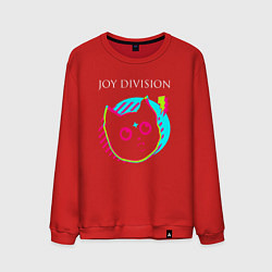 Свитшот хлопковый мужской Joy Division rock star cat, цвет: красный