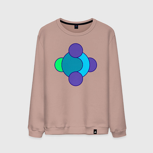 Мужской свитшот Геометрия из окружностей / Пыльно-розовый – фото 1