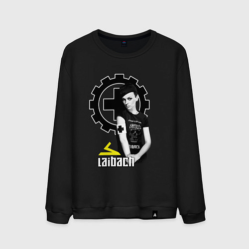 Мужской свитшот Laibach - A girl with tshirt / Черный – фото 1