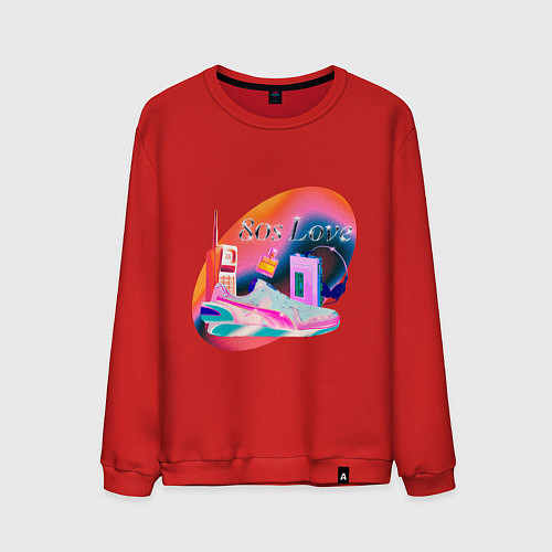 Мужской свитшот 80s Love / Красный – фото 1