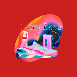 Свитшот хлопковый мужской 80s Love, цвет: красный — фото 2