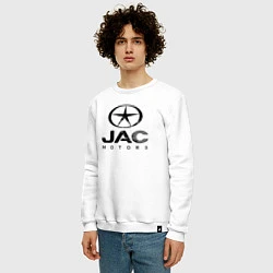 Свитшот хлопковый мужской Jac - logo, цвет: белый — фото 2