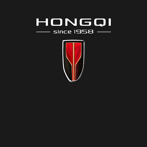 Мужской свитшот Hongqi - logo / Черный – фото 3