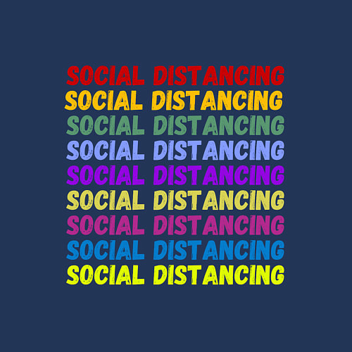 Мужской свитшот Social distancing - социальная дистанция / Тёмно-синий – фото 3