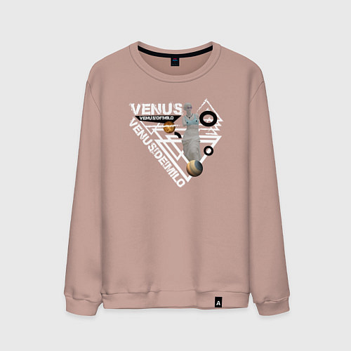 Мужской свитшот Венера Милосская / Пыльно-розовый – фото 1