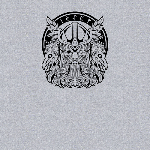 Мужской свитшот Мифический скандинавский бог Один / Меланж – фото 3