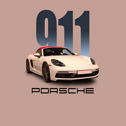 Свитшот хлопковый мужской Немецкий спортивный автомобиль Порше 911, цвет: пыльно-розовый — фото 2