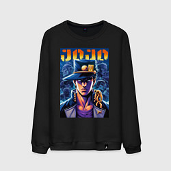 Свитшот хлопковый мужской Jojo - Jotaro Kujo ai art, цвет: черный